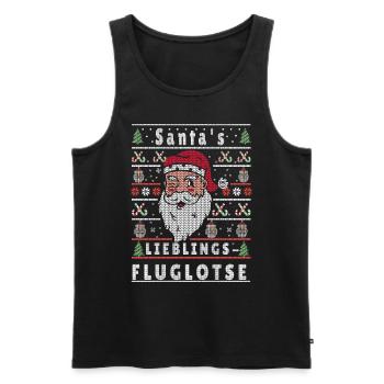 Ugly Christmas SANTA'S FAVORITE AIR TRAFFIC CONTROLLER - Men's Premium Organic Tank Top - black - Front - Michal (187cm)