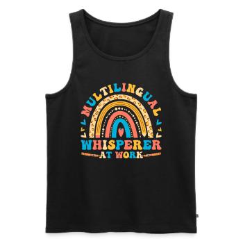 English Teacher English Learner ELL Teacher - Men's Premium Organic Tank Top - black - Front - AI Model Male 178 light (178cm)