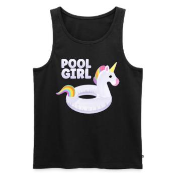 Pool Girl Unicorn Floatie Swimming Pool - Men's Premium Organic Tank Top - black - Front - Michal (187cm)