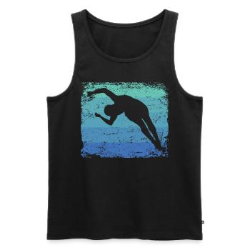 Plongeon, Saut artistique, Plongeon synchronisé - Débardeur bio Premium Homme - noir - Devant - AI Model Male 178 light (178cm)