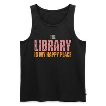 Library Book Lover Reading Bookworm - Men's Premium Organic Tank Top - black - Front - AI Model Male 178 light (178cm)