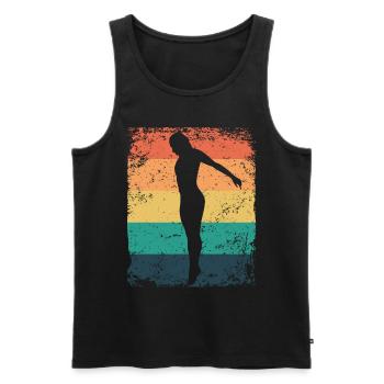 Plongeon, Saut artistique, Plongeon synchronisé - Débardeur bio Premium Homme - noir - Devant - AI Model Male 178 light (178cm)