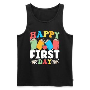 English Teacher English Learner ELL Teacher - Men's Premium Organic Tank Top - black - Front - AI Model Male 178 light (178cm)