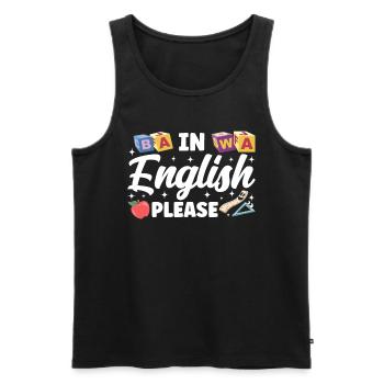 Englischlehrer Englischlerner ELL-Lehrer - Männer Premium Bio Tank Top - Schwarz - Vorne - AI Model Male 178 light (178cm)