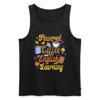English Teacher English Learner ELL Teacher - Men's Premium Organic Tank Top - black - Front - AI Model Male 178 light (178cm)