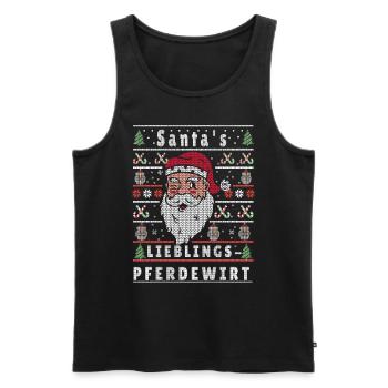 Ugly Weihnachten SANTAS LIEBLINGS Pferdewirt - Männer Premium Bio Tank Top - Schwarz - Vorne - AI Model Male 178 light (178cm)