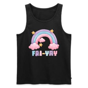 Fri Yay Enseignants Ambiance du week-end de l’école - Débardeur bio Premium Homme - noir - Devant - AI Model Male 178 light (178cm)