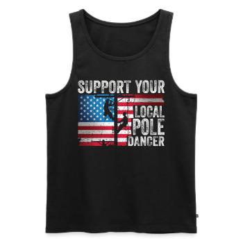 American Lineman Powerline Worker Design - Men's Premium Organic Tank Top - black - Front - AI Model Male 178 light (178cm)