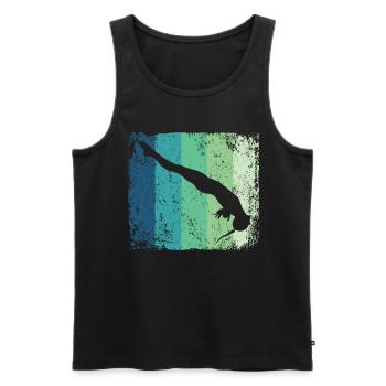 Plongeon, Saut artistique, Plongeon synchronisé - Débardeur bio Premium Homme - noir - Devant - AI Model Male 178 light (178cm)