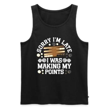 Brettspiel Lustiges Backgammon - Männer Premium Bio Tank Top - Schwarz - Vorne - Michal (187cm)
