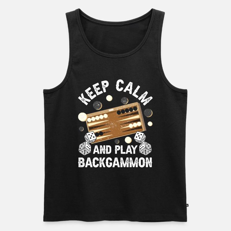 Brettspiel Lustiges Backgammon - Männer Premium Bio Tank Top - Schwarz