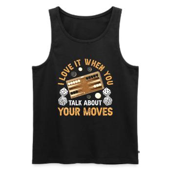 Board Game Funny Backgammon - Men's Premium Organic Tank Top - black - Front - AI Model Male 178 light (178cm)
