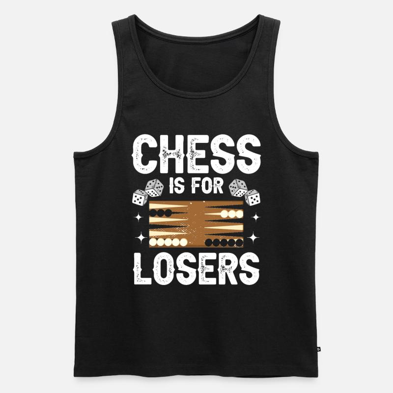 Board Game Funny Backgammon - Men's Premium Organic Tank Top - black