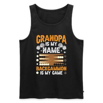 Brettspiel Lustiges Backgammon - Männer Premium Bio Tank Top - Schwarz - Vorne - Michal (187cm)