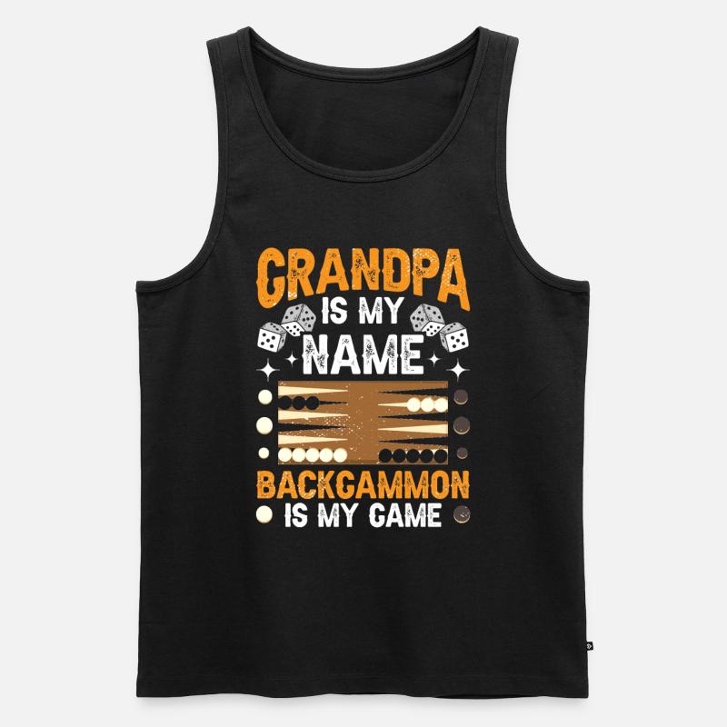 Board Game Funny Backgammon - Men's Premium Organic Tank Top - black