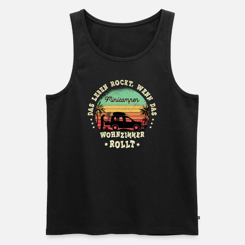 Minicamper Camping-Camper Microcamper Sprüche - Männer Premium Bio Tank Top - Schwarz