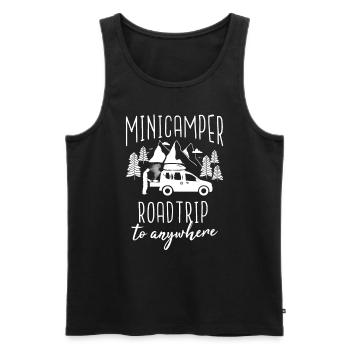 Minicamper Sayings Camping-Camper Microcamper - Men's Premium Organic Tank Top - black - Front - AI Model Male 178 light (178cm)