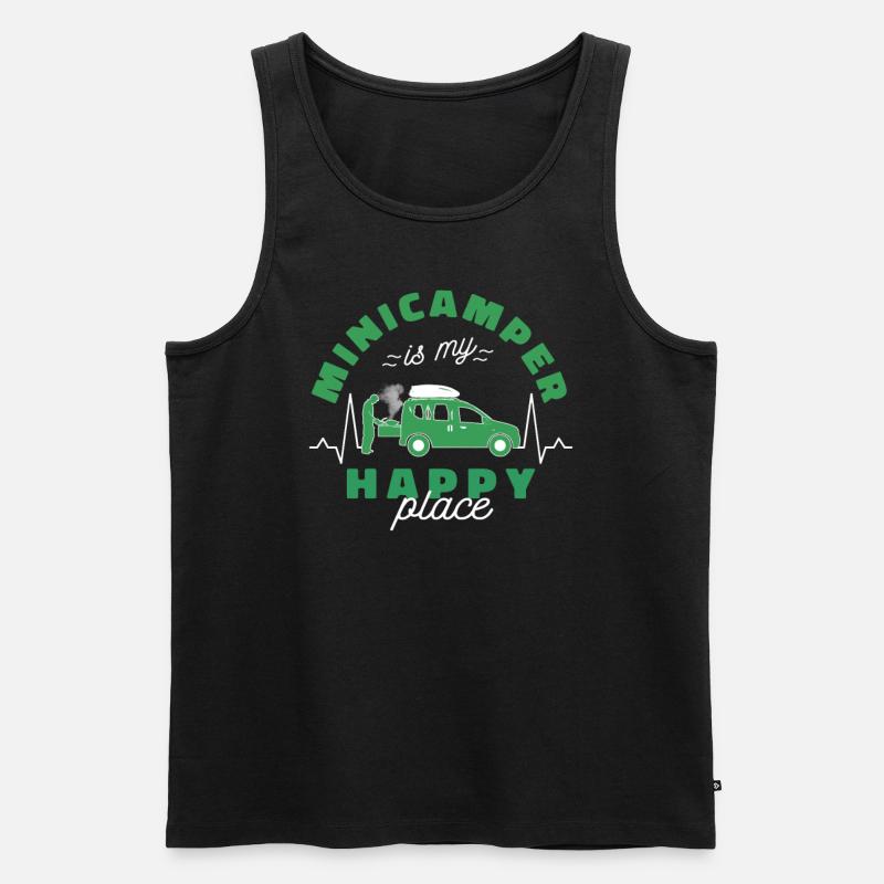 Minicamper Happy Camping-Camper Microcamper - Männer Premium Bio Tank Top - Schwarz