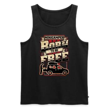 Minicamper BORN Camping-Camper Microcamper - Men's Premium Organic Tank Top - black - Front - AI Model Male 178 light (178cm)