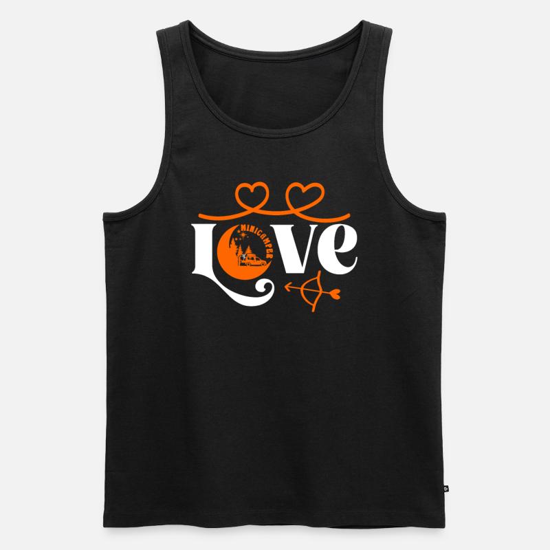 Minicamper Lover Herzen Camping-Camper Microcamper - Männer Premium Bio Tank Top - Schwarz