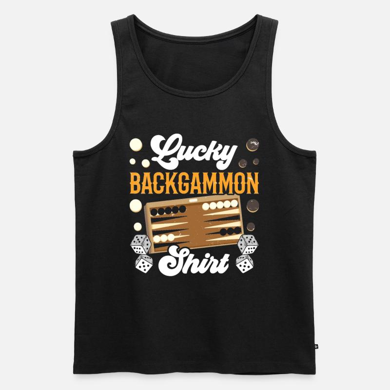 Brettspiel Lustiges Backgammon - Männer Premium Bio Tank Top - Schwarz