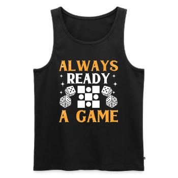 Brettspiel Lustiges Backgammon - Männer Premium Bio Tank Top - Schwarz - Vorne - Michal (187cm)