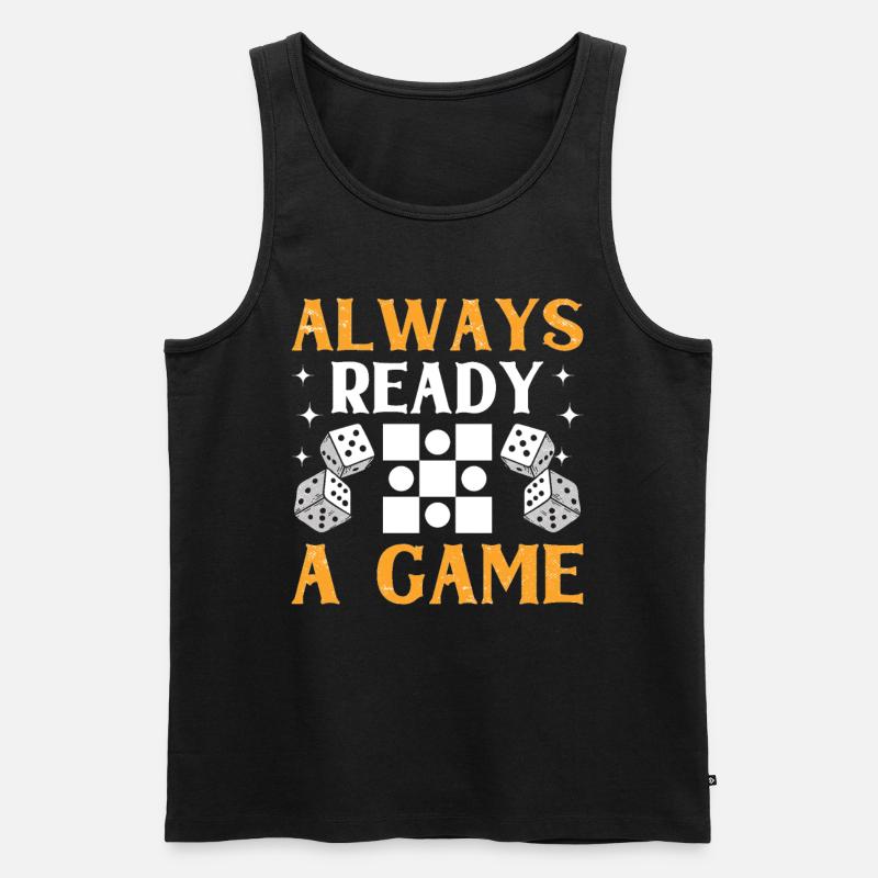 Brettspiel Lustiges Backgammon - Männer Premium Bio Tank Top - Schwarz