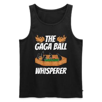 Ballon Dodgeball Hexagon Pit Sports Gaga - Débardeur bio Premium Homme - noir - Devant - AI Model Male 178 light (178cm)