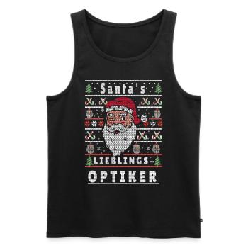 Noël moche L’OPTICIEN PRÉFÉRÉ DU PÈRE NOËL - Débardeur bio Premium Homme - noir - Devant - Michal (187cm)
