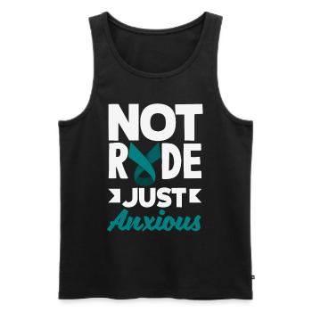 Teal Ribbon PTSD Stress Anxiety Disorder - Men's Premium Organic Tank Top - black - Front - Michal (187cm)