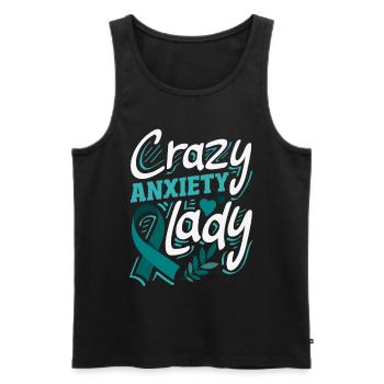 Teal Ribbon PTSD Stress Anxiety Disorder - Men's Premium Organic Tank Top - black - Front - Michal (187cm)