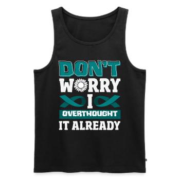 Teal Ribbon PTSD Stress Anxiety Disorder - Men's Premium Organic Tank Top - black - Front - Michal (187cm)