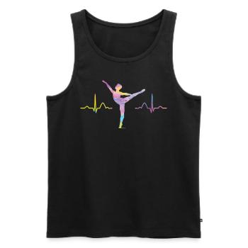 Ballet, Danseur, Battement de cœur, Ecg, Ballerine - Débardeur bio Premium Homme - noir - Devant - Michal (187cm)