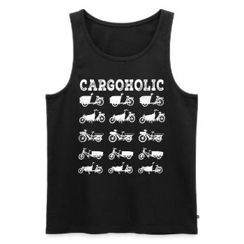 Cargoholic Cargo Bike Cargobike - Men's Premium Organic Tank Top - black - Front - Michal (187cm)