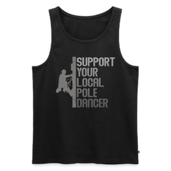 American Lineman Powerline Worker Design - Men's Premium Organic Tank Top - black - Front - AI Model Male 178 light (178cm)