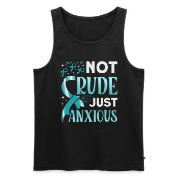Teal Ribbon PTSD Stress Anxiety Disorder - Men's Premium Organic Tank Top - black - Front - Michal (187cm)