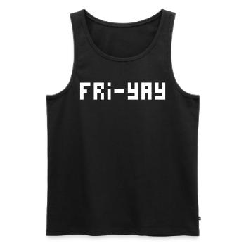 Fri Yay Enseignants Ambiance du week-end de l’école - Débardeur bio Premium Homme - noir - Devant - AI Model Male 178 light (178cm)