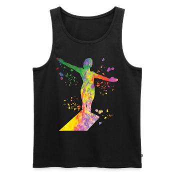 Plongeon, Saut artistique, Plongeon synchronisé - Débardeur bio Premium Homme - noir - Devant - AI Model Male 178 light (178cm)