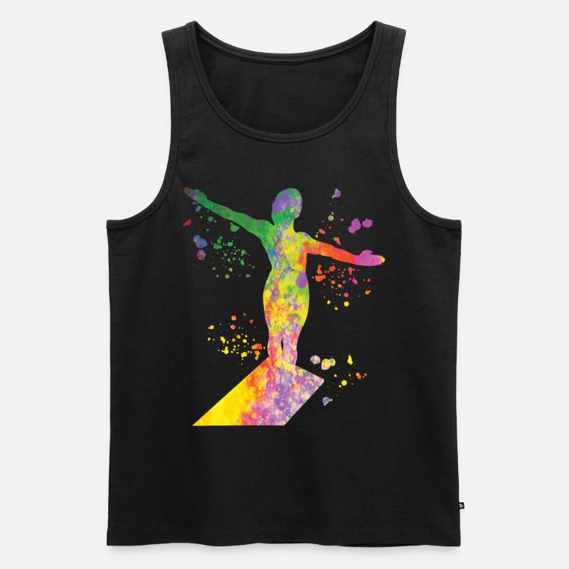 Turmspringen Kunstspringen Synchronspringen - Männer Premium Bio Tank Top - Schwarz
