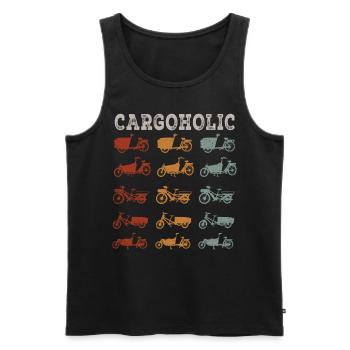 Cargoholic Cargo Bike Cargobike - Men's Premium Organic Tank Top - black - Front - Michal (187cm)