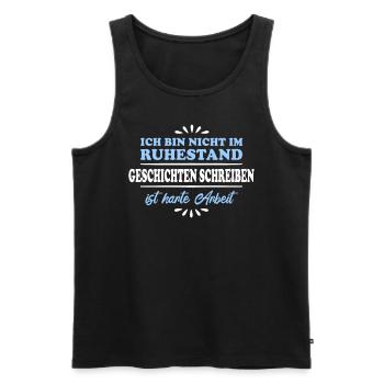Retirement Retiree Retiree Story Author - Men's Premium Organic Tank Top - black - Front - Michal (187cm)
