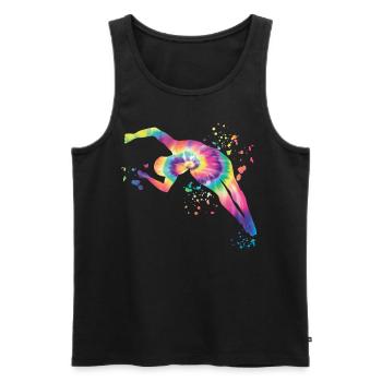 Plongeon, Plongeon synchronisé, Saut artistique - Débardeur bio Premium Homme - noir - Devant - AI Model Male 178 light (178cm)