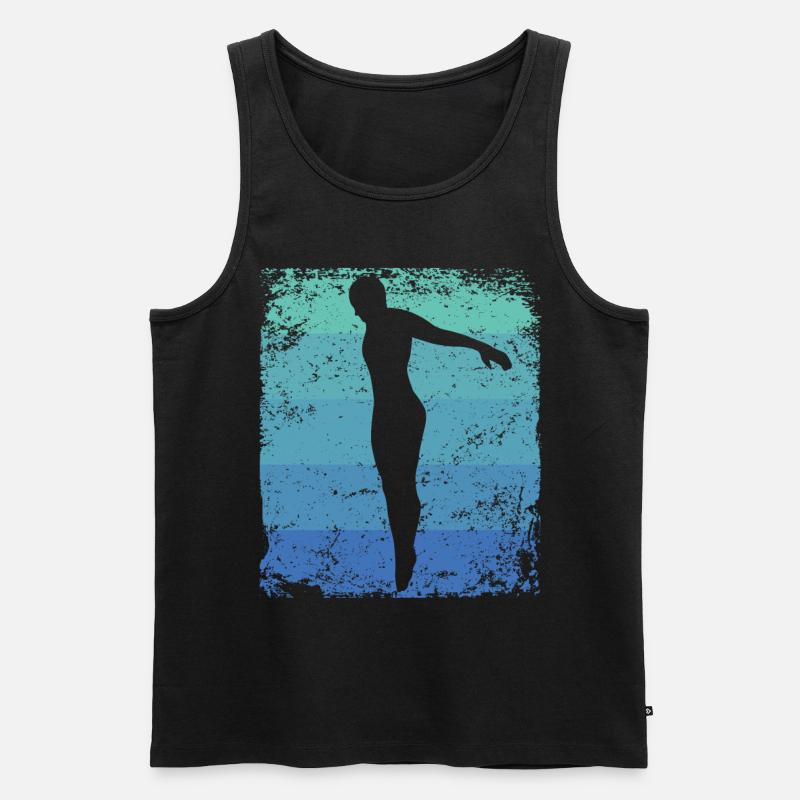 Synchronisierter Wassertaucher High Diver - Männer Premium Bio Tank Top - Schwarz