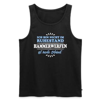 Retirement Pensioner Pensioner Hammer Thrower - Men's Premium Organic Tank Top - black - Front - AI Model Male 178 light (178cm)