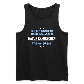 Retirement Pensioner Pensioner Naturalist - Men's Premium Organic Tank Top - black - Front - Michal (187cm)