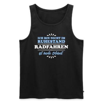 Retirement Pensioner Pensioner Cyclist - Men's Premium Organic Tank Top - black - Front - Michal (187cm)