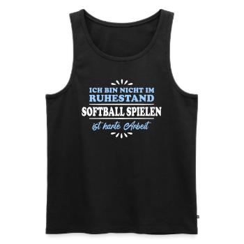 Ruhestand Rentner Pensioner Softball-Spieler - Männer Premium Bio Tank Top - Schwarz - Vorne - Michal (187cm)