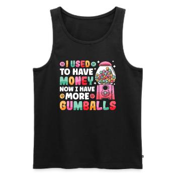Funny chewing gum machine - Men's Premium Organic Tank Top - black - Front - Michal (187cm)