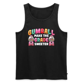 Funny chewing gum machine - Men's Premium Organic Tank Top - black - Front - Michal (187cm)