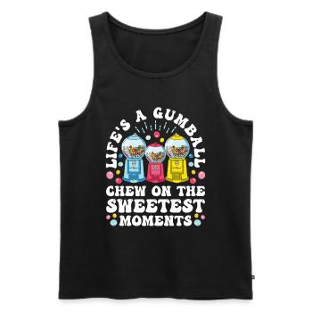 Funny chewing gum machine - Men's Premium Organic Tank Top - black - Front - Michal (187cm)